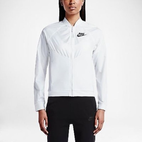 Nike Tech Hypermesh Bomber Womens Sport Jacket White - Picture 1 of 12